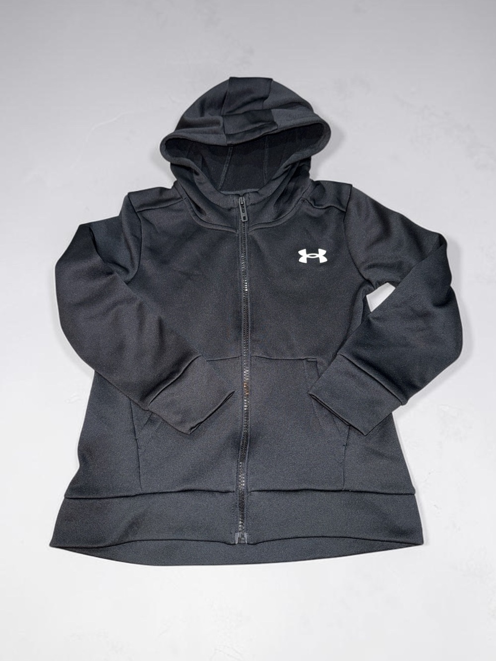 Under Armour Kids Black Full-Zip Hooded Jacket (S)